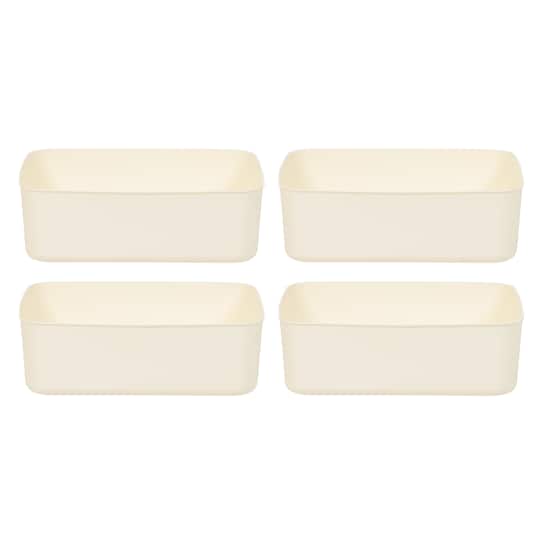 IRIS® Medium Cream Nestable Storage Organizer Bins, 4ct.